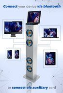 Sharper Image SBT1001BK Wireless Tower Speaker With Blue LED Lights,Docking Station And Bluetooth, FM Radio &amp;... N7