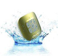 AquaAudio QZ-2Q0H-R3GO Cube Waterproof Bluetooth Wireless Speaker with Suction Cup and Built-in Mic for All Bluetooth... N4