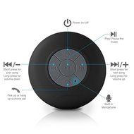 Hipipooo Portable Mini HIFI Waterproof Shower Pool Wireless Bluetooth Speaker Handsfree with Mic (Black) N5