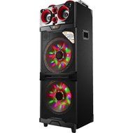 QFX PBX 515200BTL RED Portable Bluetooth 2/15" Speaker with Led Light Show, Red