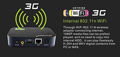 Kodi Quad Core Android 4.4.2 Media Player Blue Ray HDD Player 1080P WIFI HDMI Smart Tv Box N4