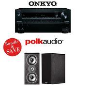 Onkyo TX-NR646 7.2-Channel Network A/V Home Theater Receiver + (1) Pair of Polk Audio TSi 200 Bookshelf Loudspeakers...