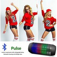 Pulse Wireless Bluetooth Speaker with Dynamic Glow LED Lights and Super Bass Speakers &amp; Microphone TF AUX USB... N5
