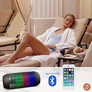 Pulse Wireless Bluetooth Speaker with Dynamic Glow LED Lights and Super Bass Speakers &amp; Microphone TF AUX USB... N7