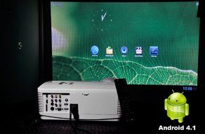 Dual Core 1.5GHz CPU Android 4.2 Projector "DroidBeam" - 8GB Internal Memory, 3000 Lumens, 2000:1, WiFi (White) N6