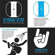 Inventiv SP100 Bluetooth Shower Speaker Waterproof Portable Wireless, Suction Cup /Microphone / Control Buttons... N6