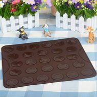 Webake Silicone Macaron Baking Mat, Macaron Mat, Cookie Sheet, Silicone Mat, 27 Capacity (Brown, 1 pc) N4