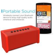 Ematic Bluetooth Wireless Speaker &amp; Speakerphone for iPhone, iPad, iPod, Android, Tablets &amp; Smartphones, Red N3
