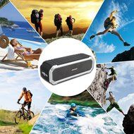 Archeer A226 Portable Bluetooth Speakers Outdoor Sport Shower Wireless Speaker with Light, Clip, Microphone, Silver N7