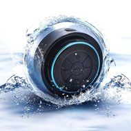 LAF012-Blue Portable Wireless Bluetooth Waterproof Shower Speaker Rechargeable Powerful Stereo Music Loudspeaker...