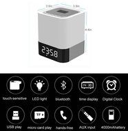 GoldMice 4 in 1 Portable Wireless Bluetooth 4.0 Speaker with Dimmable Touch Sensor LED Lamp light, Alarm Clock... N3