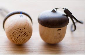 Mini Portable Wood Wireless Bluetooth Speaker Nut Shape with Hanging Cord N6