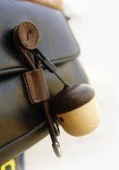 Mini Portable Wood Wireless Bluetooth Speaker Nut Shape with Hanging Cord N7
