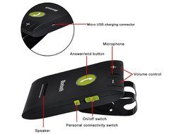 Enegg Wireless Bluetooth 4.0 Multipoint A2DP Sun Visor In-Car Hands-Free Speakerphone with Clip for iPhone, Samsung... N2