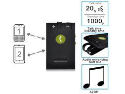 Enegg Wireless Bluetooth 4.0 Multipoint A2DP Sun Visor In-Car Hands-Free Speakerphone with Clip for iPhone, Samsung... N5