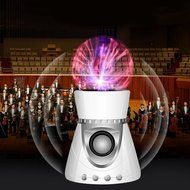 Blutooth Wiress Magic Mini Plasma Ball Light Flash Music Speaker Portable TFCard Play AUX-in Loudspeaker Sound... N3