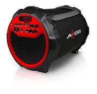 Axess SPBT1034-RD Portable Bluetooth Indoor/Outdoor 2.1 Hi-Fi Loud Speaker/Sing Along with Wired Mic., SD,USB,... N2