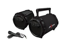 Axess SPBT1034-RD Portable Bluetooth Indoor/Outdoor 2.1 Hi-Fi Loud Speaker/Sing Along with Wired Mic., SD,USB,... N5