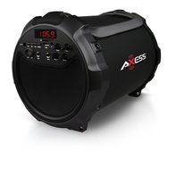 Axess SPBT1034-RD Portable Bluetooth Indoor/Outdoor 2.1 Hi-Fi Loud Speaker/Sing Along with Wired Mic., SD,USB,... N6