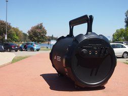 Axess SPBT1034-RD Portable Bluetooth Indoor/Outdoor 2.1 Hi-Fi Loud Speaker/Sing Along with Wired Mic., SD,USB,... N9