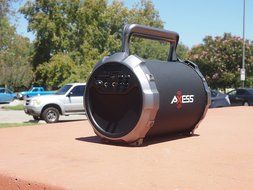 Axess SPBT1034-RD Portable Bluetooth Indoor/Outdoor 2.1 Hi-Fi Loud Speaker/Sing Along with Wired Mic., SD,USB,... N14