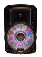 Portable Speaker 12" 1300W PA System, 2 Wireless Microphones, Bluetooth, Rechargeable, LED N2