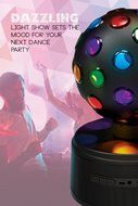 Sharper Image SBT651BK Universal Rechargeable Bluetooth Disco Ball Speaker with LED Color Changing Lights - Black N3