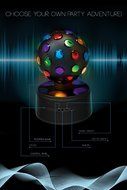 Sharper Image SBT651BK Universal Rechargeable Bluetooth Disco Ball Speaker with LED Color Changing Lights - Black N4