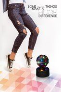 Sharper Image SBT651BK Universal Rechargeable Bluetooth Disco Ball Speaker with LED Color Changing Lights - Black N5