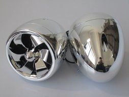 Shark Motorcycle Audio 250W 2 Speakers plus FM radio with 2 Remotes (Wired/Wireless) SD AUX LCD Display + External... N2