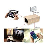 SinoPro Multi-Function Qi Wireless Charger Wireless Bluetooth Wood Speaker with Built in Mic, NFC, Thermometer... N4