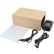 SinoPro Multi-Function Qi Wireless Charger Wireless Bluetooth Wood Speaker with Built in Mic, NFC, Thermometer... N7