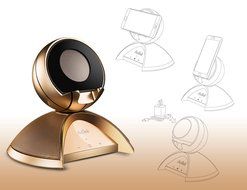 Bluetooth Speaker with Unique Phone Holder and Storage Unit by AcTek, 10W Output Power, 360&deg; Surround Sound, 10... N9