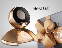 Bluetooth Speaker with Unique Phone Holder and Storage Unit by AcTek, 10W Output Power, 360&deg; Surround Sound, 10... N10
