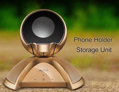 Bluetooth Speaker with Unique Phone Holder and Storage Unit by AcTek, 10W Output Power, 360&deg; Surround Sound, 10... N12