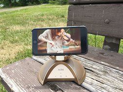 Bluetooth Speaker with Unique Phone Holder and Storage Unit by AcTek, 10W Output Power, 360&deg; Surround Sound, 10... N13