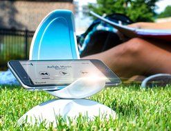 Bluetooth Speaker with Unique Phone Holder and Storage Unit by AcTek, 10W Output Power, 360&deg; Surround Sound, 10... N18