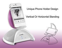 Bluetooth Speaker with Unique Phone Holder and Storage Unit by AcTek, 10W Output Power, 360&deg; Surround Sound, 10... N23