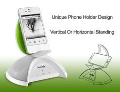 Bluetooth Speaker with Unique Phone Holder and Storage Unit by AcTek, 10W Output Power, 360&deg; Surround Sound, 10... N28