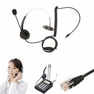 BephaMart Telephone Call Centre Headset Noise Cancelling Microphone RJ11 Headset For Office Phone