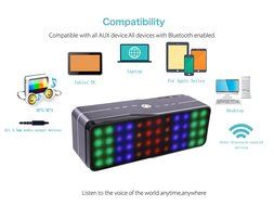 Bluetooth Speaker,Findyouled Portable Wireless Stereo Speaker with Color LED Mode,Hi-Fi Superior Sound(Silver) N10