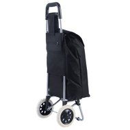 Gracelove Black Large Capacity Light Weight Wheeled Shopping Trolley Push Cart Bag N3