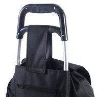 Gracelove Black Large Capacity Light Weight Wheeled Shopping Trolley Push Cart Bag N4