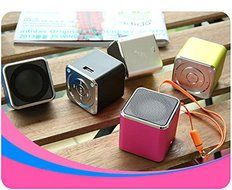 Music Angel Mini Multimedia Speaker Support for Tf Card U-disk Fm Radio Md07u Silver N2