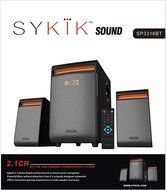 Sykik SP3316BT, Powerful 42W RMS, Wireless Bluetooth Connection. High tech metal grill covers. SD, USB and RCA... N3