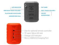 Jarv Big Shot Water Resistant Rugged Bluetooth Speaker with FM radio - Gray N4