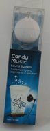 Candy Music Portable Speaker With Vibration Resonance Technology, 1.97&quot; x 1.57&quot; x 6.69&quot;, White