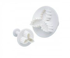 Leegoal (TM) Three Holly Leak Cookie Sugarcraft Fondant Decorating Plunger Cutter Mold (White,Set of 2)
