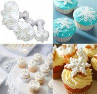 Leegoal (TM) Three Holly Leak Cookie Sugarcraft Fondant Decorating Plunger Cutter Mold (White,Set of 2) N8