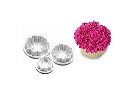 Leegoal (TM) Three Holly Leak Cookie Sugarcraft Fondant Decorating Plunger Cutter Mold (White,Set of 2) N12
